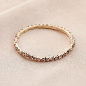 Full Diamond Stretchable Elastic Bracelet Champagne
